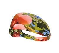 Elastic Sports Headband Hairband YYHWHJDE Apricot Harvest Pattern Spandex, Soft, Breathable, Quick-Dry