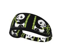 Elastic Sports Headband Hairband YYHWHJDE Baby Panda Eating Bamboo Prints Athletic Band for Women, Men