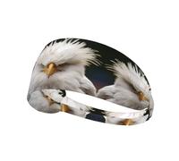 Elastic Sports Headband Hairband YYHWHJDE Bald Eagle Pattern Spandex, Soft, Breathable, Quick-Dry
