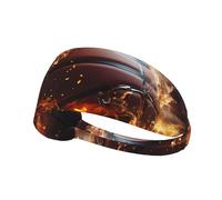 Elastic Sports Headband Hairband YYHWHJDE Basketball on Fire and Water Flame Splashing Picture Soft, Breathable, Quick-Dry