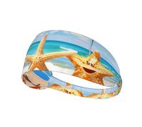 Elastic Sports Headband Hairband YYHWHJDE Beach Starfish Pattern Spandex, Soft, Breathable, Quick-Dry