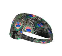 Elastic Sports Headband Hairband YYHWHJDE Beautiful Peacock Feathers Prints Spandex, Soft, Breathable, Quick-Dry