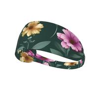 Elastic Sports Headband Hairband YYHWHJDE Beautiful purple flowers Pattern Soft, Breathable, Quick-Dry