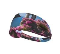 Elastic Sports Headband Hairband YYHWHJDE Beautiful sea with Flowers Pattern Spandex, Soft, Breathable, Quick-Dry