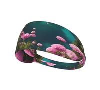 Elastic Sports Headband Hairband YYHWHJDE Beautiful sea with Many Flowers Pattern Spandex, Soft, Breathable, Quick-Dry