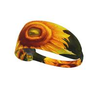 Elastic Sports Headband Hairband YYHWHJDE Beautiful sunflower Pattern Soft, Breathable, Quick-Dry