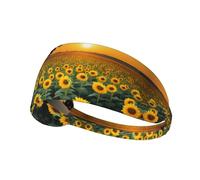 Elastic Sports Headband Hairband YYHWHJDE Beautiful Sunflower sea Pattern Spandex, Soft, Breathable, Quick-Dry