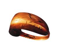 Elastic Sports Headband Hairband YYHWHJDE Birds in the Dark Sky Picture Quick Drying, Moisture Wicking