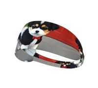 Elastic Sports Headband Hairband YYHWHJDE Black and white puppy Picture Soft, Breathable, Quick-Dry