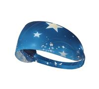 Elastic Sports Headband Hairband YYHWHJDE Blue starry sky Pattern Soft, Breathable, Quick-Dry
