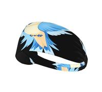 Elastic Sports Headband Hairband YYHWHJDE Blue Swallow Print Picture Soft, Breathable, Quick-Dry