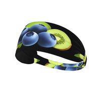 Elastic Sports Headband Hairband YYHWHJDE Blueberries and kiwi Pattern Quick Drying, Moisture Wicking