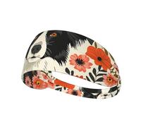 Elastic Sports Headband Hairband YYHWHJDE border collie florals Pattern Soft, Breathable, Quick-Dry