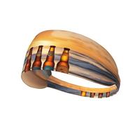 Elastic Sports Headband Hairband YYHWHJDE Bottles Beer Beach Sunset Time Picture Soft, Breathable, Quick-Dry