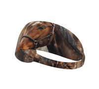 Elastic Sports Headband Hairband YYHWHJDE brown horse Pattern Soft, Breathable, Quick-Dry