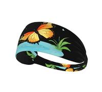 Elastic Sports Headband Hairband YYHWHJDE Butterfly in The Pond Prints Athletic Band for Women, Men