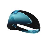 Elastic Sports Headband Hairband YYHWHJDE Butterfly on The Water Prints Athletic Band for Women, Men