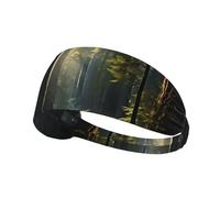 Elastic Sports Headband Hairband YYHWHJDE California redwood forest Pattern Soft, Breathable, Quick-Dry