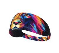 Elastic Sports Headband Hairband YYHWHJDE Cartoon Cool Lion Pattern Quick Drying, Moisture Wicking