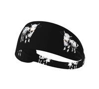 Elastic Sports Headband Hairband YYHWHJDE Cartoon Cow Pattern Spandex, Soft, Breathable, Quick-Dry