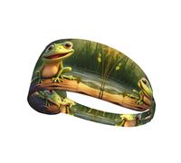 Elastic Sports Headband Hairband YYHWHJDE cartoon frog Pattern Soft, Breathable, Quick-Dry