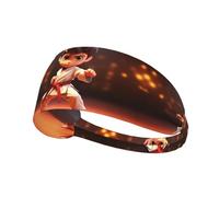 Elastic Sports Headband Hairband YYHWHJDE cartoon karate Pattern Soft, Breathable, Quick-Dry