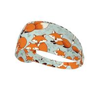Elastic Sports Headband Hairband YYHWHJDE Cartoon Little Foxes Pattern Spandex, Soft, Breathable, Quick-Dry