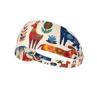 Elastic Sports Headband Hairband YYHWHJDE Cartoon Otomi Animals Picture Soft, Breathable, Quick-Dry