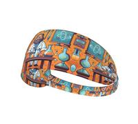 Elastic Sports Headband Hairband YYHWHJDE Cartoon Science Theme Pattern Soft, Breathable, Quick-Dry