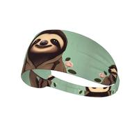 Elastic Sports Headband Hairband YYHWHJDE Cartoon Sloth Pattern Quick Drying, Moisture Wicking