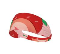 Elastic Sports Headband Hairband YYHWHJDE cartoon strawberry Pattern Quick Drying, Moisture Wicking