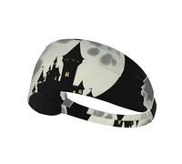Elastic Sports Headband Hairband YYHWHJDE Castle before the moon Picture Soft, Breathable, Quick-Dry