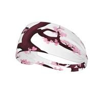 Elastic Sports Headband Hairband YYHWHJDE Cherry Blossoms Tree Pattern Soft, Breathable, Quick-Dry