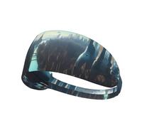 Elastic Sports Headband Hairband YYHWHJDE Cities of the Future Pattern Soft, Breathable, Quick-Dry