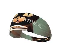 Elastic Sports Headband Hairband YYHWHJDE Coffee cats drink coffee Pattern Quick Drying, Moisture Wicking