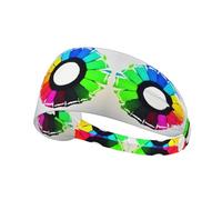 Elastic Sports Headband Hairband YYHWHJDE Colored Crayon Circles Prints Athletic Band for Women, Men