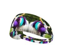 Elastic Sports Headband Hairband YYHWHJDE Colorful Cow's Head Prints Athletic Band for Women, Men