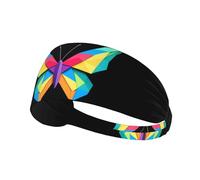 Elastic Sports Headband Hairband YYHWHJDE Colorful origami butterfly Picture Soft, Breathable, Quick-Dry