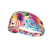 Elastic Sports Headband Hairband YYHWHJDE colorful rainbow zebra Pattern Soft, Breathable, Quick-Dry