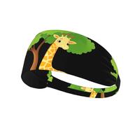 Elastic Sports Headband Hairband YYHWHJDE Cute Giraffe Under The Small Tree Prints Spandex, Soft, Breathable, Quick-Dry