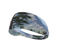 Elastic Sports Headband Hairband YYHWHJDE Deer Mountain Pine Tree Wilderness Pattern Soft, Breathable, Quick-Dry