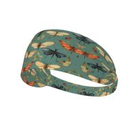 Elastic Sports Headband Hairband YYHWHJDE dragonfly dragonflies vintage Pattern Soft, Breathable, Quick-Dry