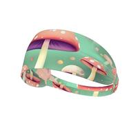 Elastic Sports Headband Hairband YYHWHJDE Dream Mushroom Pattern Soft, Breathable, Quick-Dry