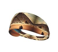 Elastic Sports Headband Hairband YYHWHJDE Dreaming of the Pyramids of Khufu Pattern Soft, Breathable, Quick-Dry