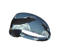 Elastic Sports Headband Hairband YYHWHJDE Eagle under the stars Pattern Soft, Breathable, Quick-Dry