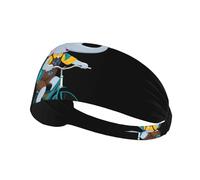 Elastic Sports Headband Hairband YYHWHJDE Elephant Riding A Bicycle Picture Quick Drying, Moisture Wicking