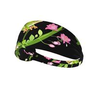 Elastic Sports Headband Hairband YYHWHJDE èŠ±ä¸›æ ‘è›™ Prints Athletic Band for Women, Men