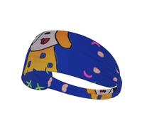 Elastic Sports Headband Hairband YYHWHJDE Fantasy cartoon dog Pattern Soft, Breathable, Quick-Dry