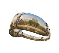 Elastic Sports Headband Hairband YYHWHJDE Farm Animal Goat Pattern Soft, Breathable, Quick-Dry