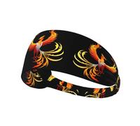 Elastic Sports Headband Hairband YYHWHJDE Fire Phoenix Pattern Spandex, Soft, Breathable, Quick-Dry